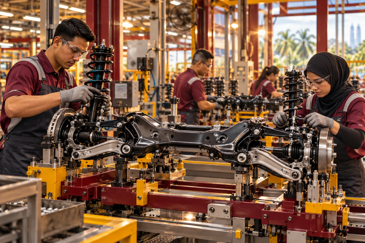 Editorial illustration of chassis in a Malaysian automotive context