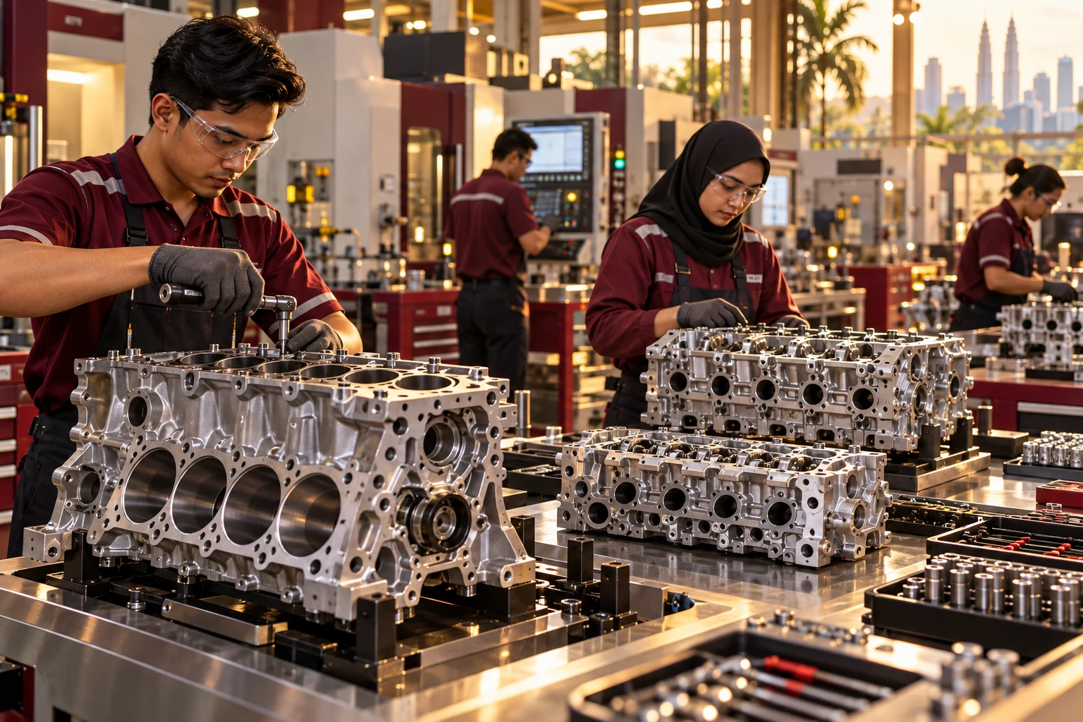Editorial illustration of engines in a Malaysian automotive context