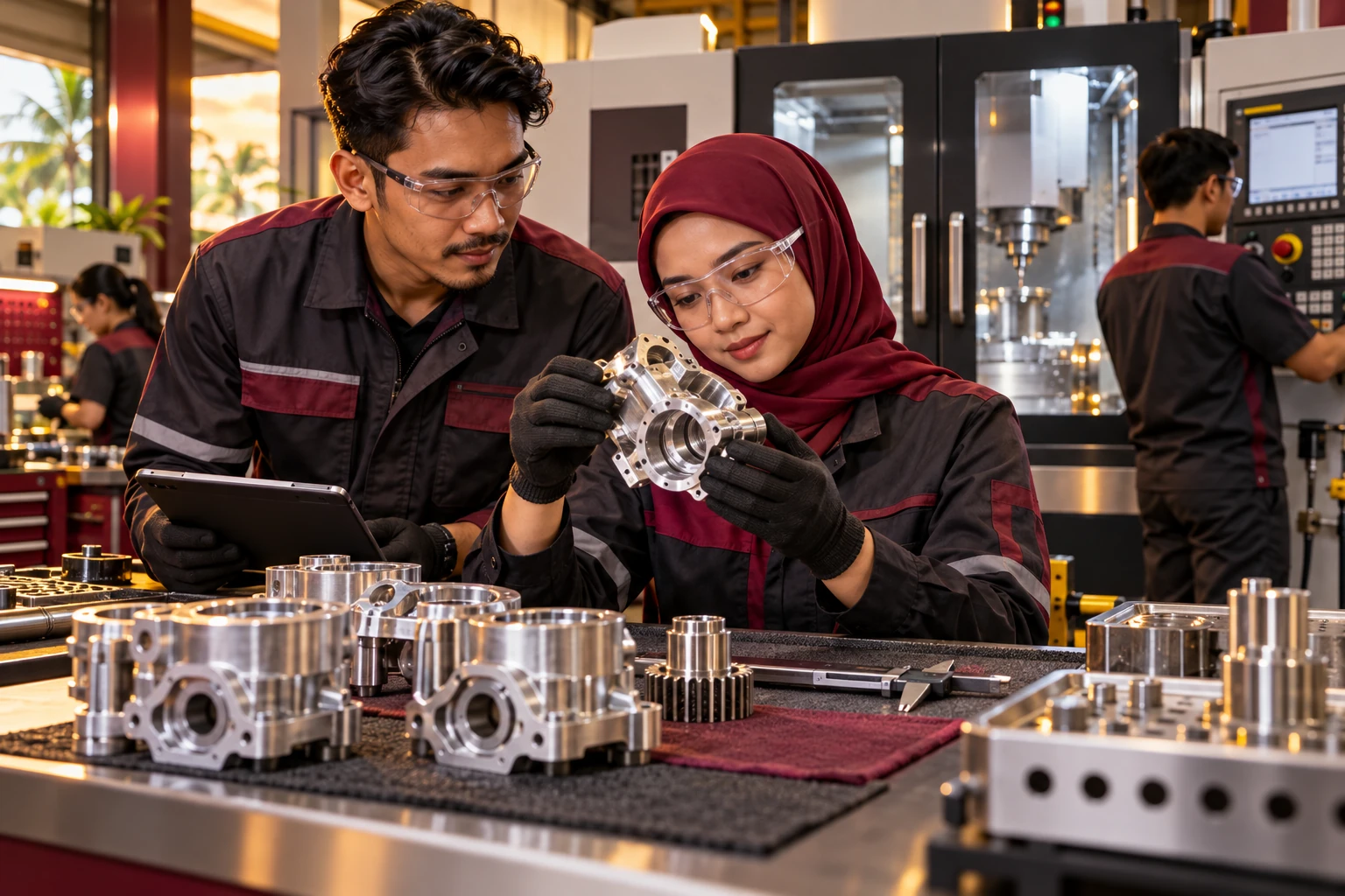 Editorial illustration of precision in a Malaysian automotive context