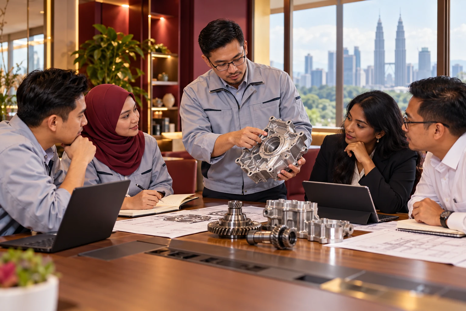 Editorial illustration of supplier meeting in a Malaysian automotive context