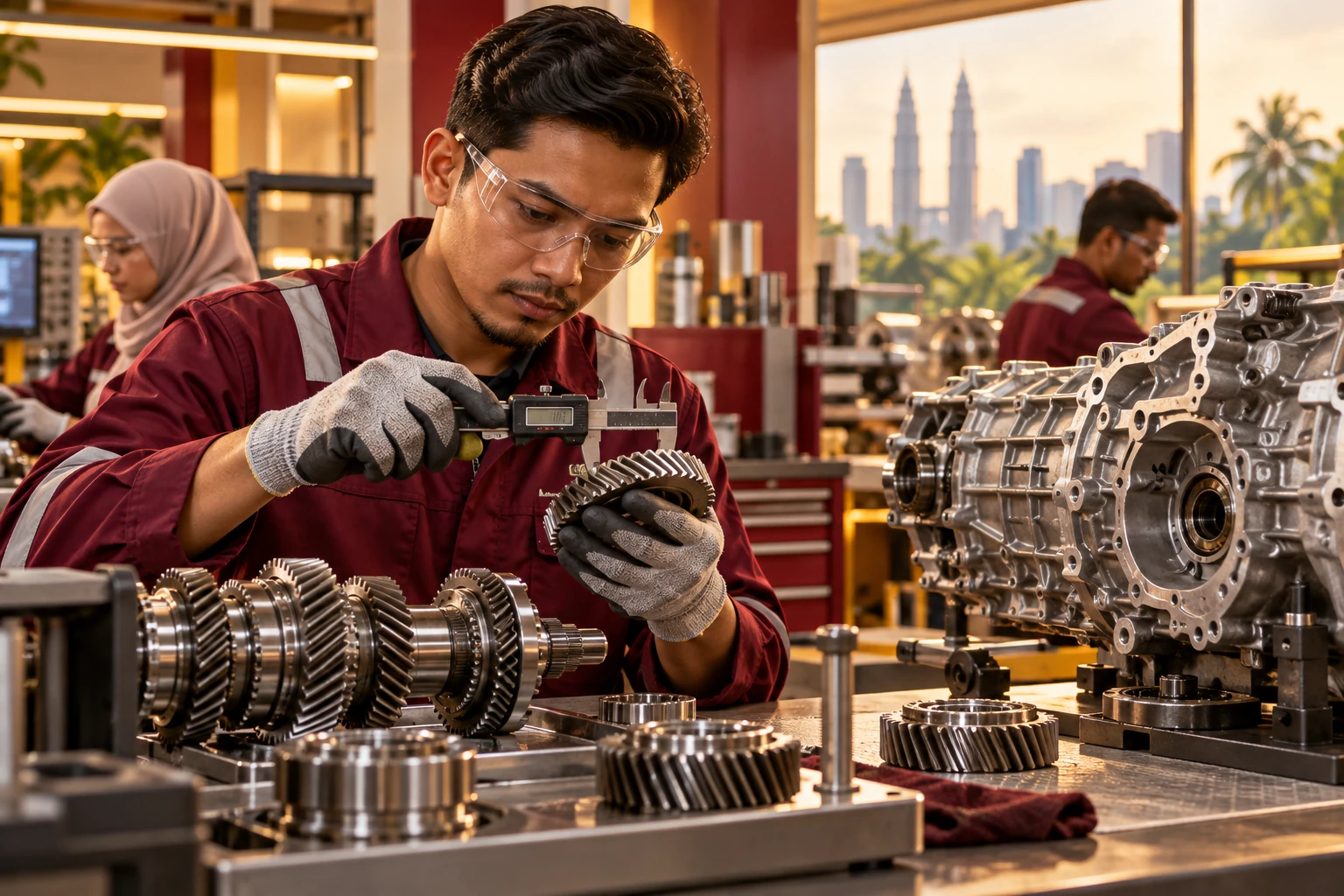 Editorial illustration of transmissions in a Malaysian automotive context