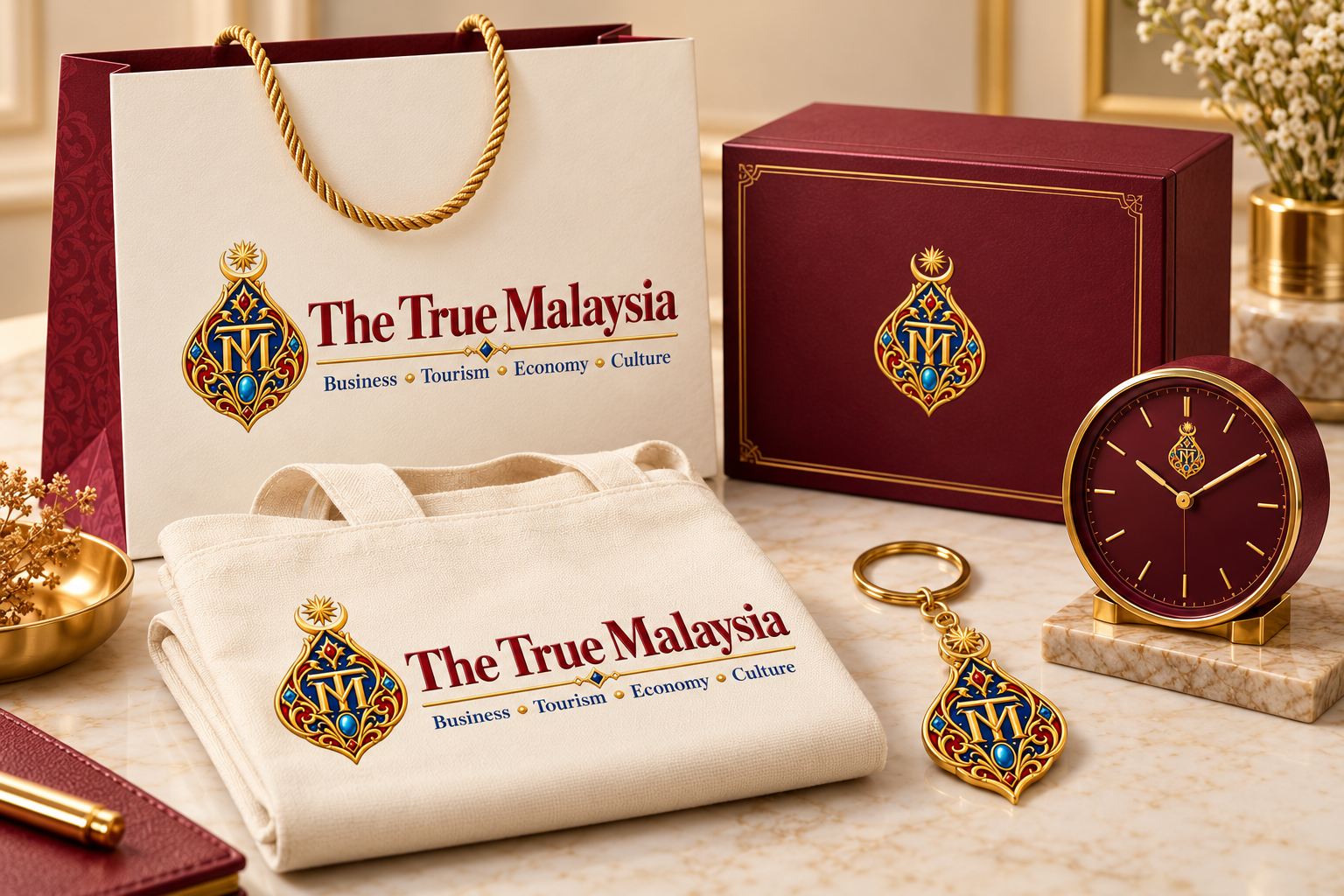 Proposed premium merchandise collection including bag and packaging.