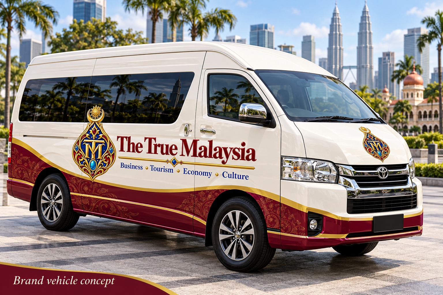 Proposed branded wrap on a premium van.