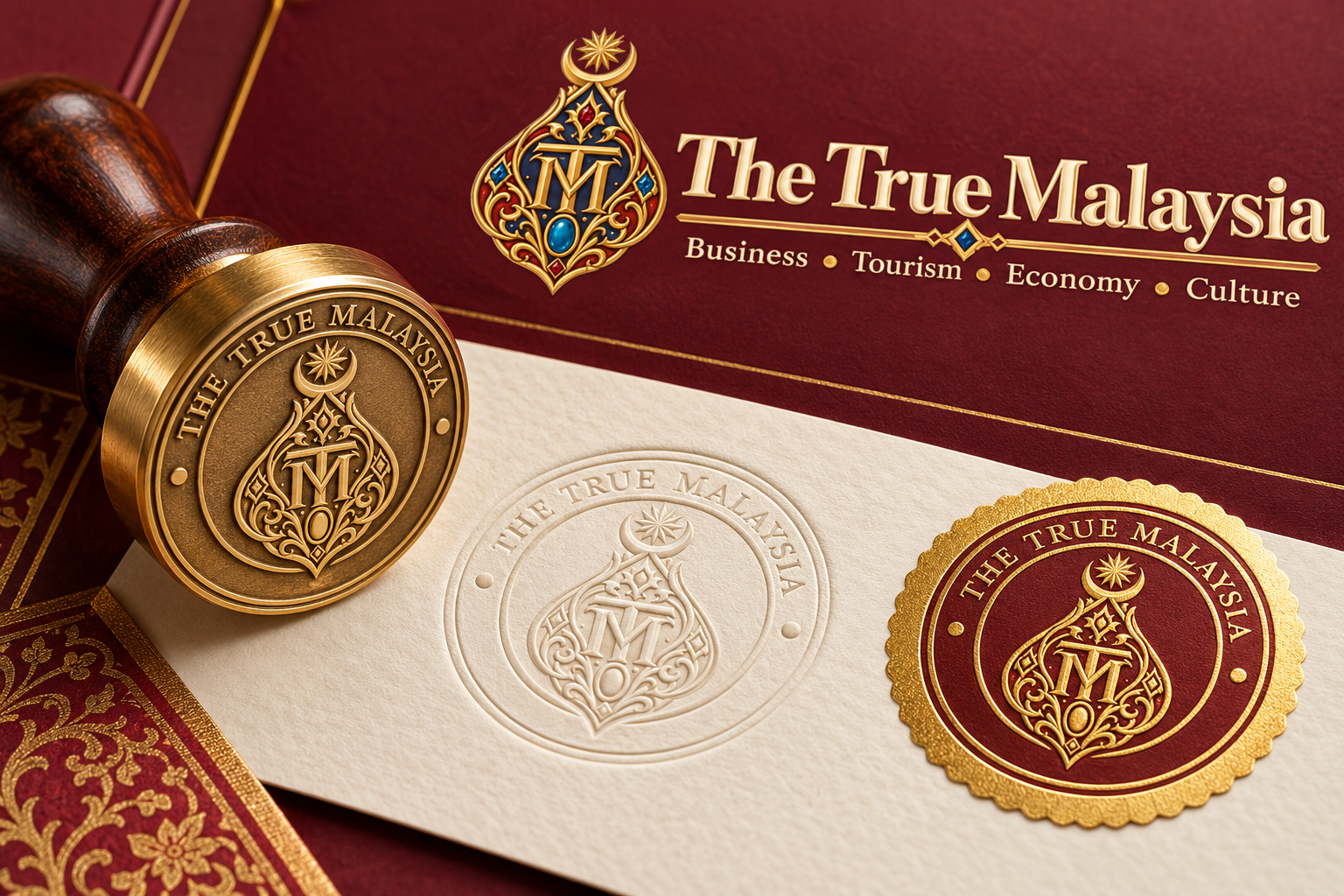 Proposed corporate seal photographed in close detail.