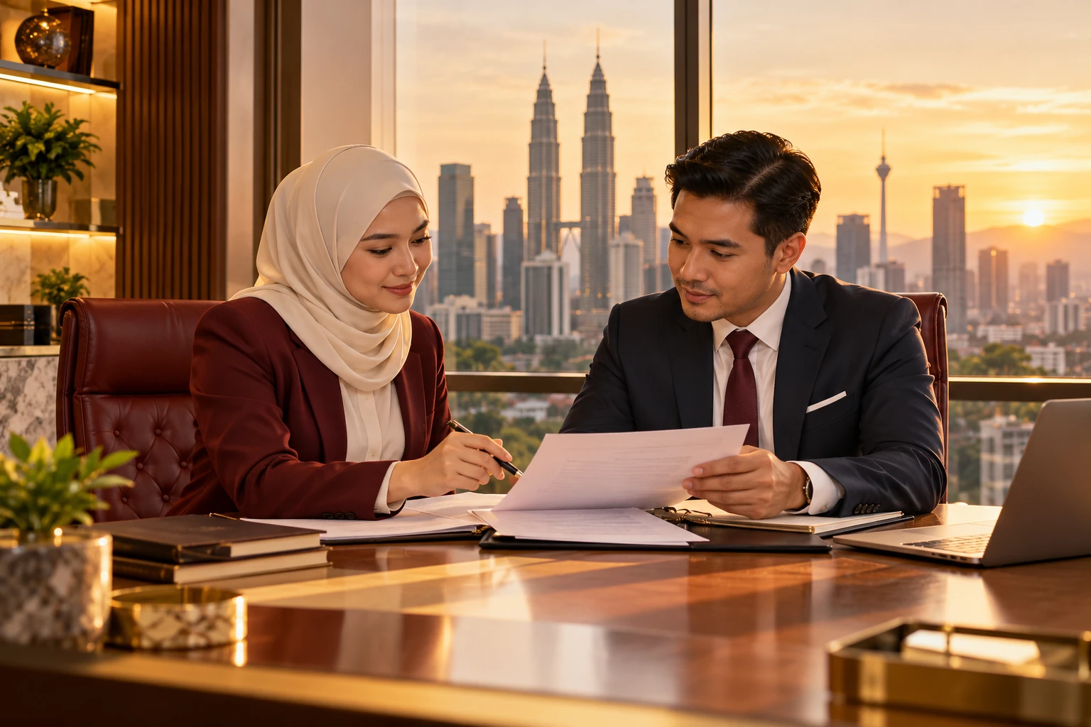 Editorial illustration of islamic finance