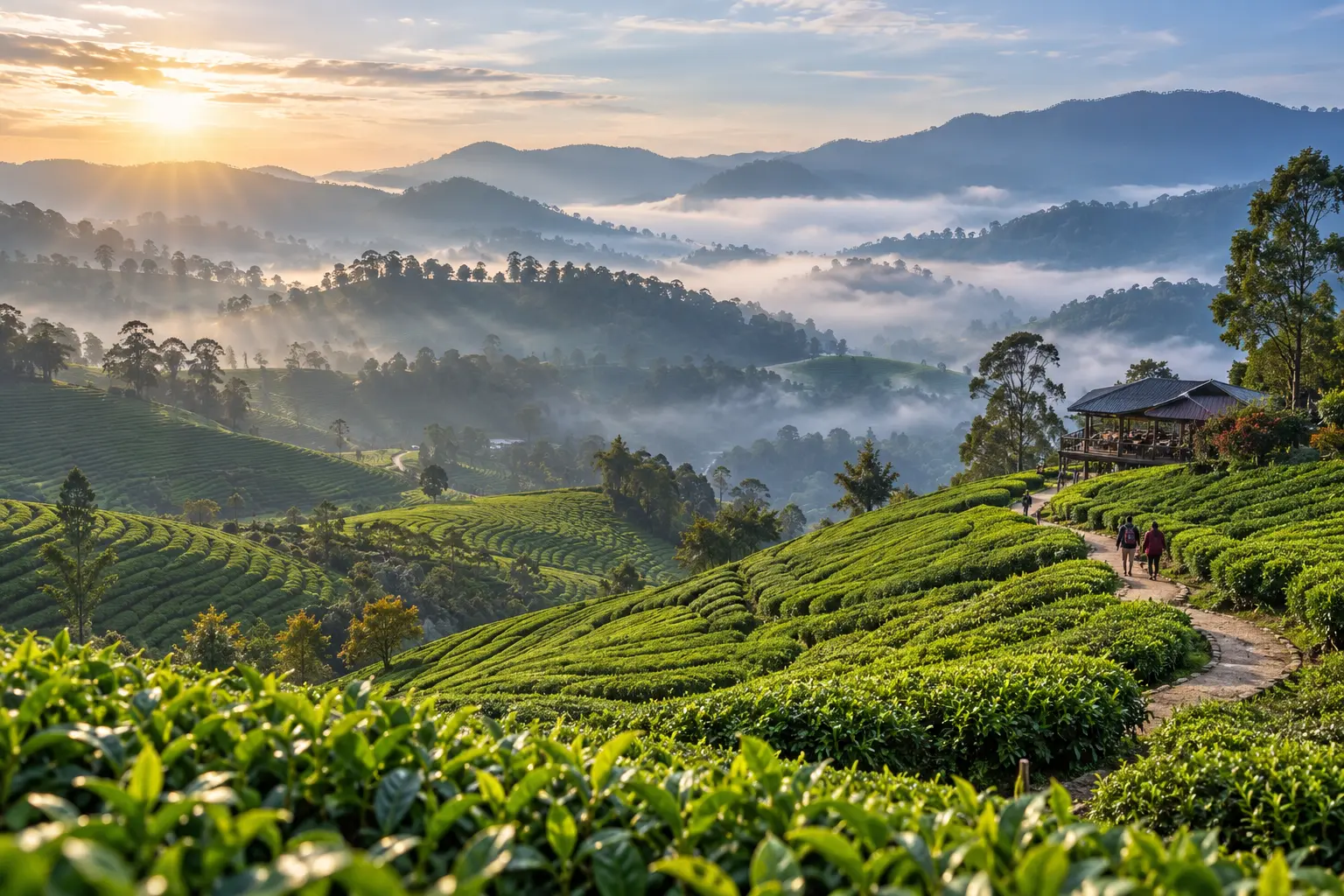 Tea terraces and misty hills in Malaysia’s Cameron Highlands